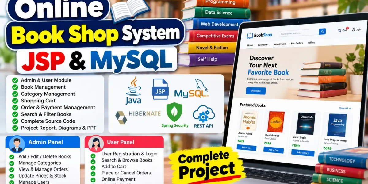 Online Book Shop System Using JSP and MySQL