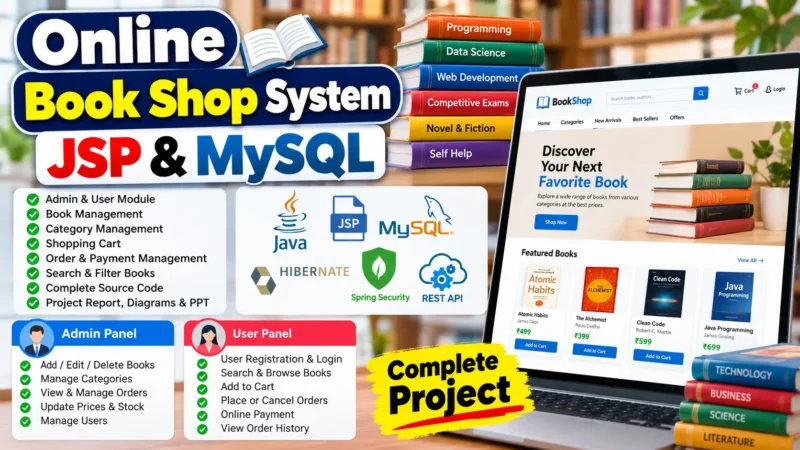 Online Book Shop System Using JSP and MySQL