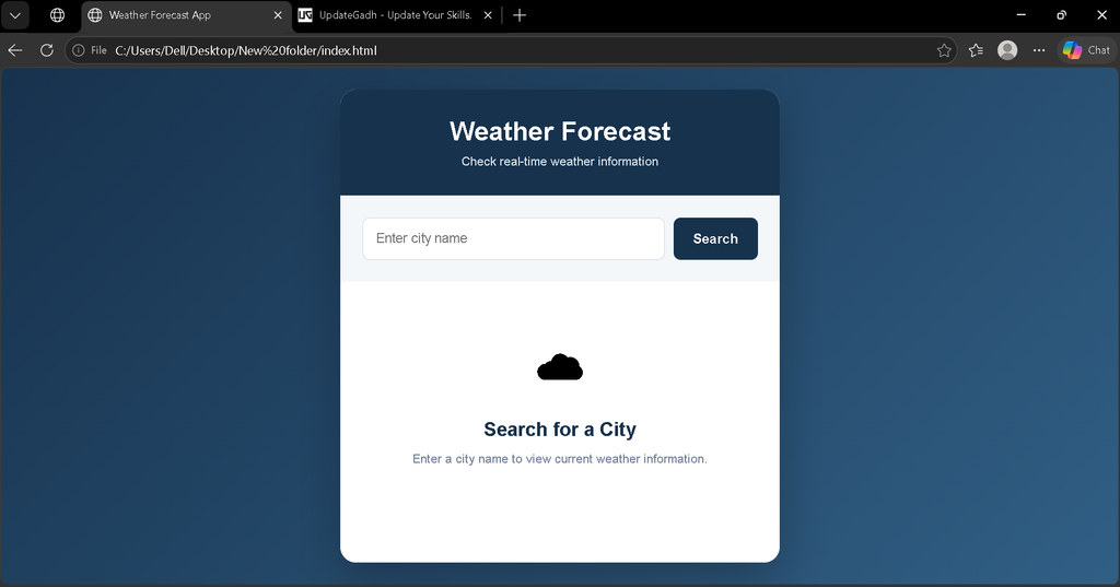 Weather App In Javascript With Source Code