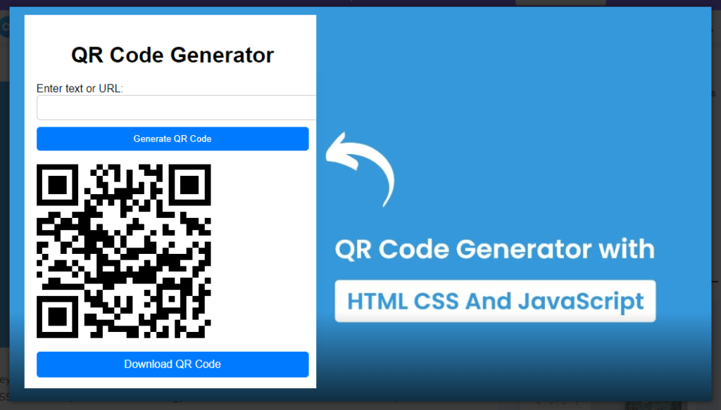 QR Code Generator With HTML, CSS, and JavaScript ( Free Source Code)