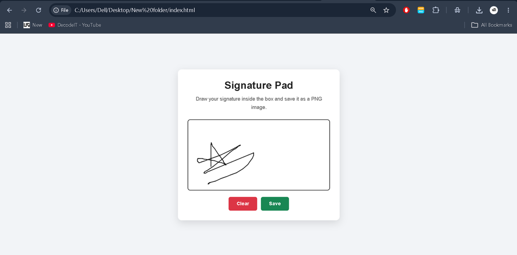 Build a Signature Pad Using HTML CSS and JavaScript