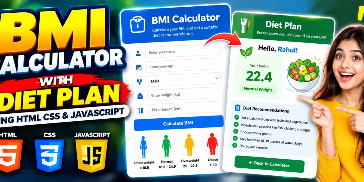 BMI Calculator Using HTML CSS and JavaScript