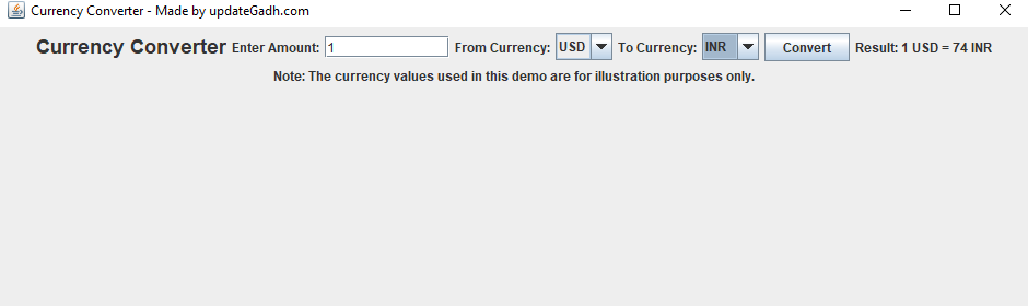 Currency Converter in Java