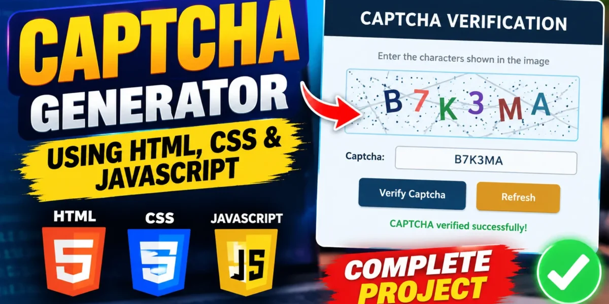 Captcha Generator Using HTML, CSS and JavaScript