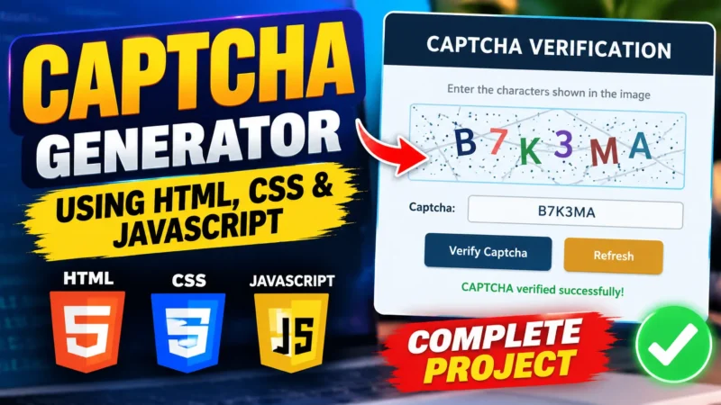 Captcha Generator Using HTML, CSS and JavaScript