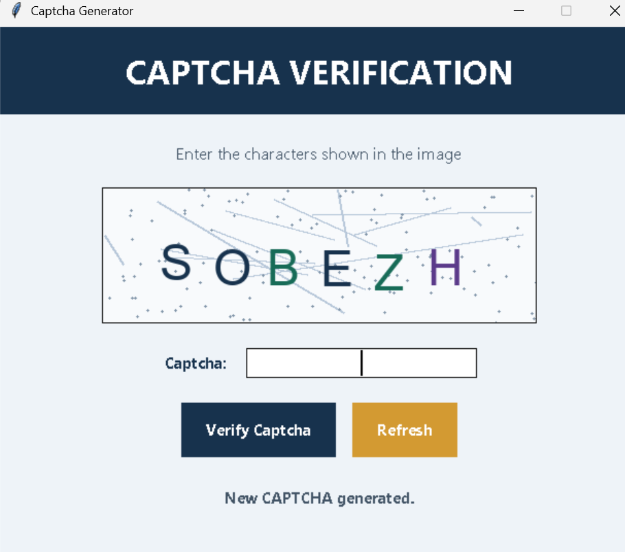 Captcha Generator In Python Using Tkinter