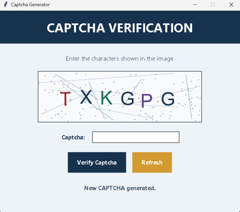 Captcha Generator In Python Using Tkinter