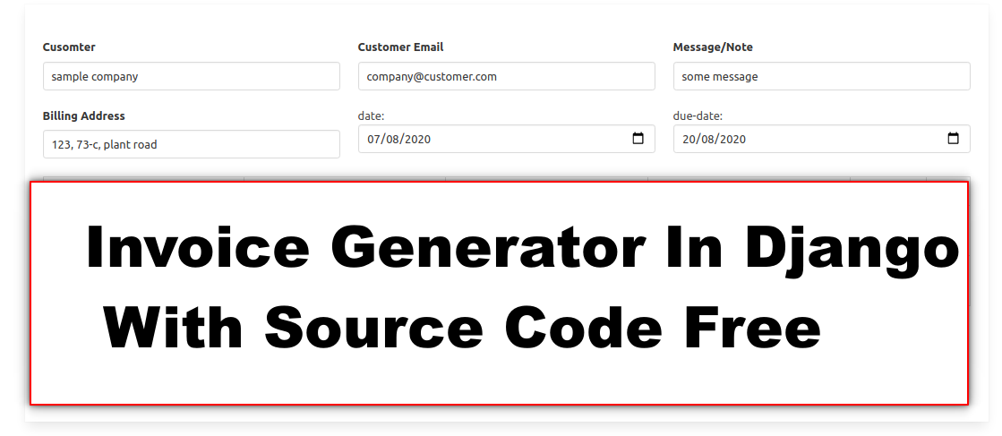 Invoice Generator In Django With Source Code Free