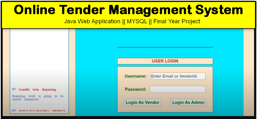 Online Tender Management System | Java Web Application Final Year Project