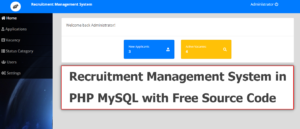 Recruitment Management System in PHP MySQL with Free Source Code