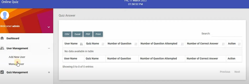 Online Quiz System In PHP With Source Code