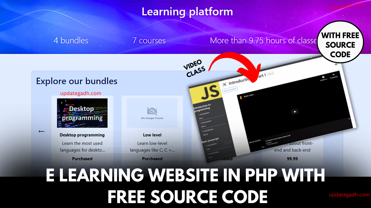 E learning Website in php with Free source code