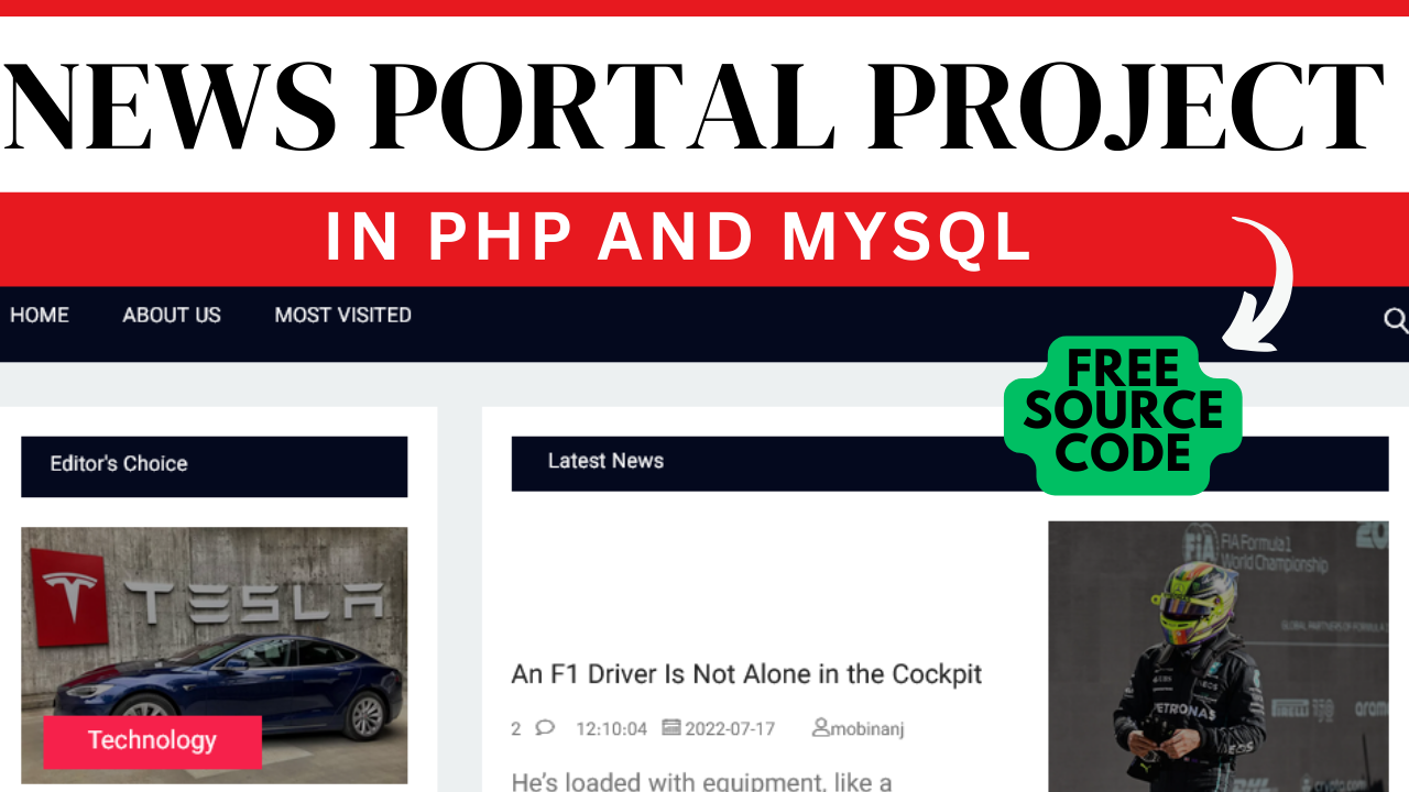 News Portal Project in PHP and MySql Free Source Code