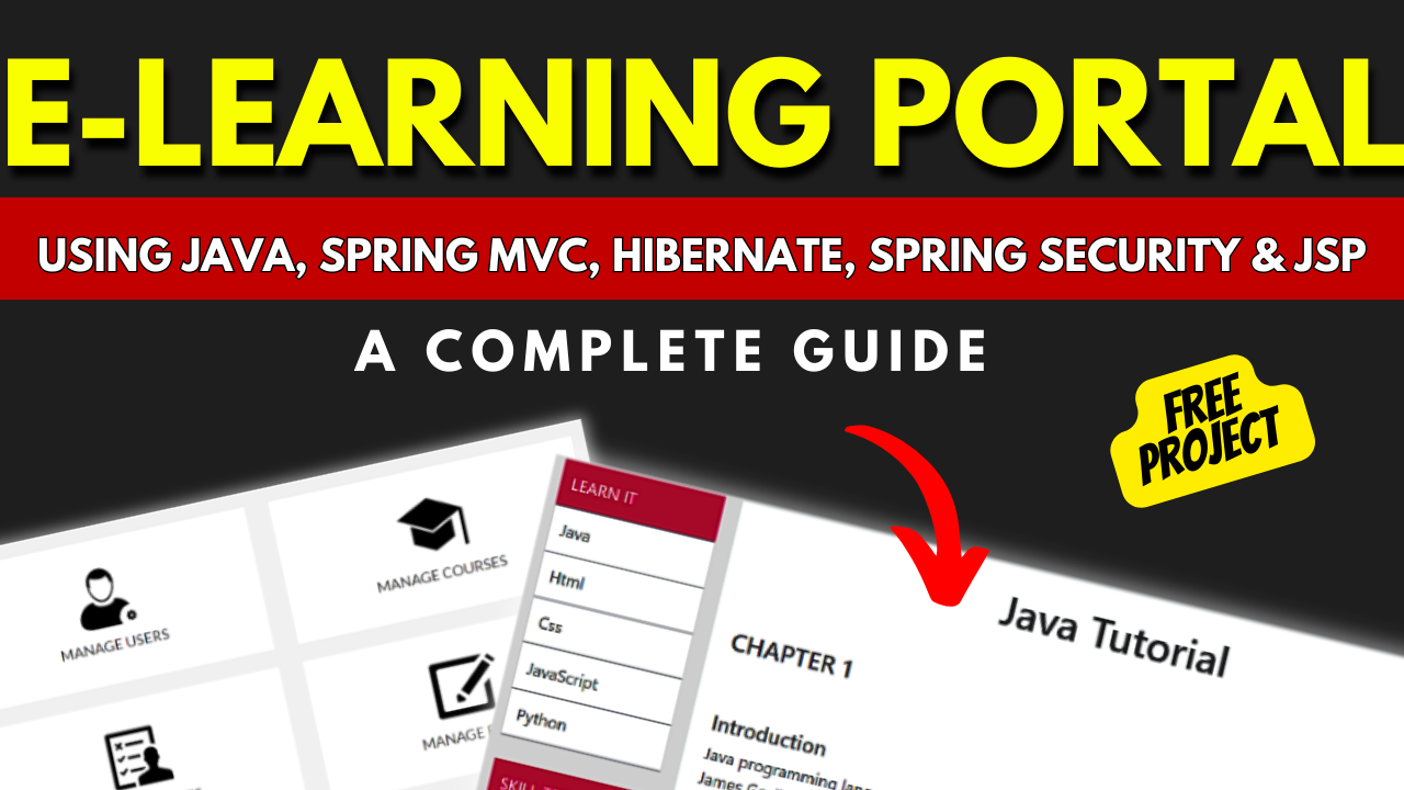 Building an E-Learning Portal using Java, Spring MVC, Hibernate, Spring Security, and JSP