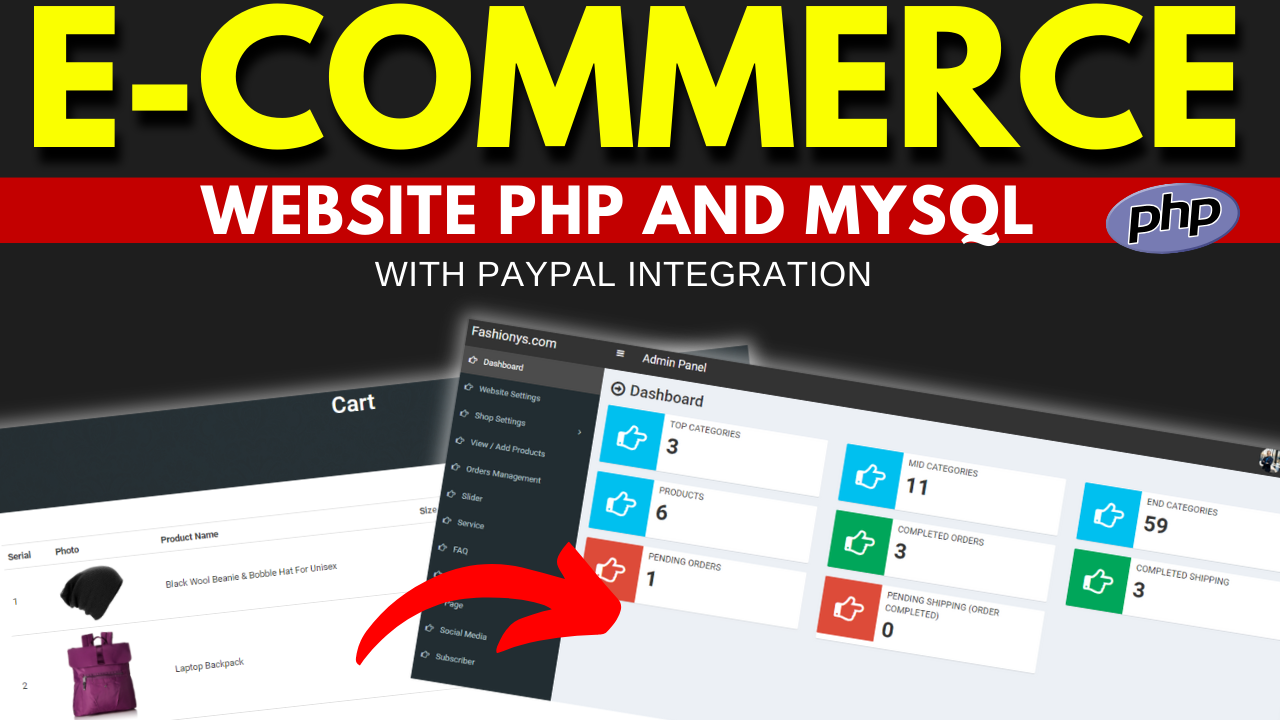 E-commerce website in PHP and MySQL