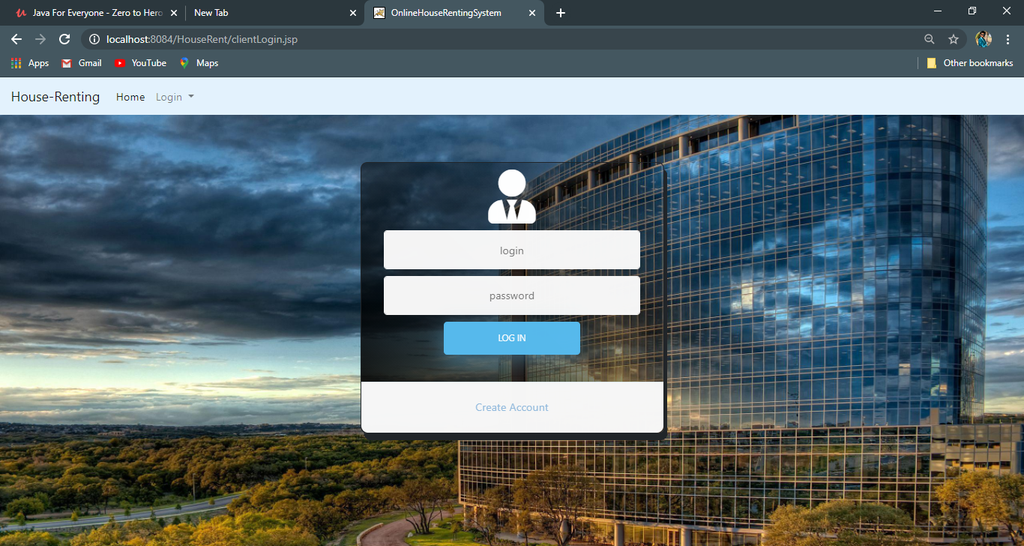 House Rental Portal Using Java JSP, Servlet, J2EE and MySQL