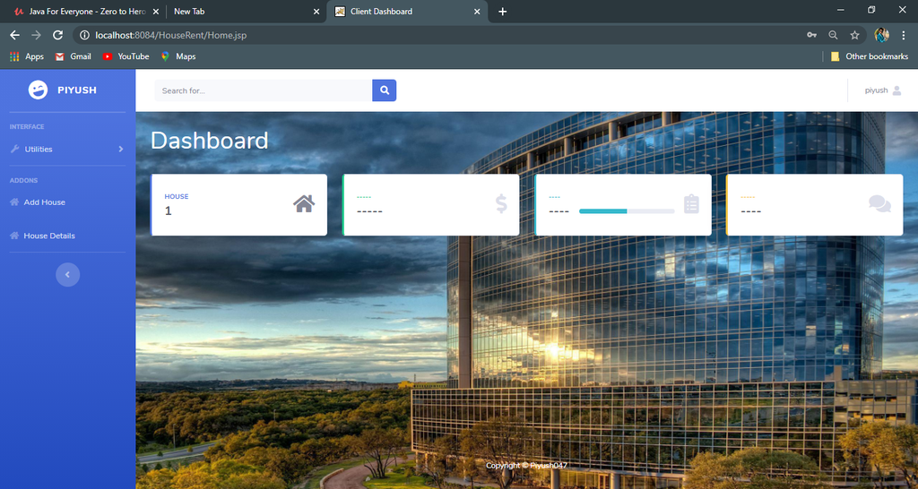 House Rental Portal Using Java JSP, Servlet, J2EE and MySQL