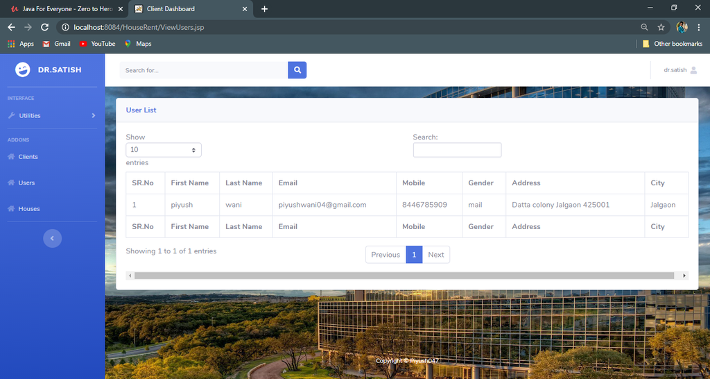 House Rental Portal Using Java JSP, Servlet, J2EE and MySQL
