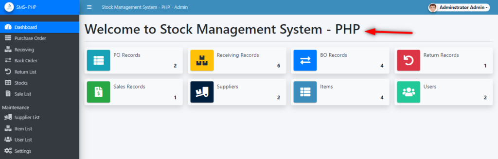 Inventory Management System | Stock Management System in PHP |