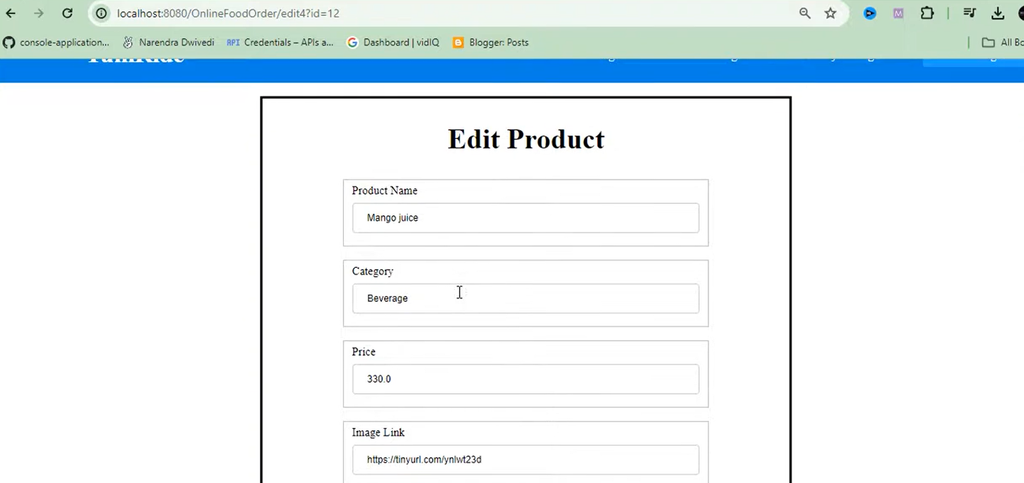 Food Ordering System Using Java JSP, Servlet, J2EE and MySQL