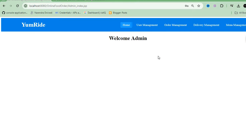 Food Ordering System Using Java JSP, Servlet, J2EE and MySQL