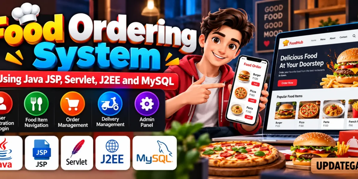 Food Ordering System Using Java JSP, Servlet, J2EE and MySQL