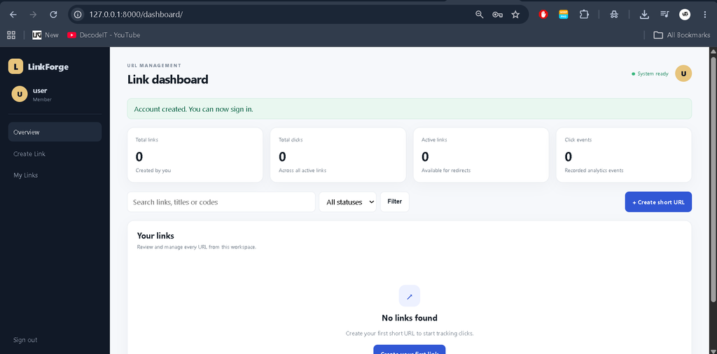 Create a URL Shortener Using Django Framework