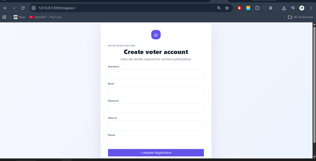 Election Management System Using Python Django and SQLite
