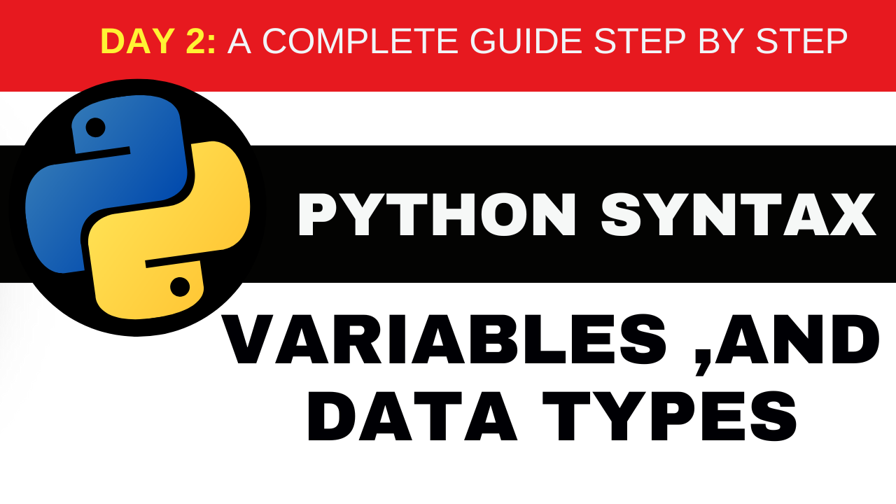 Python Syntax Variables and Data Types