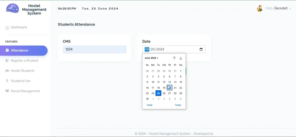 Hostel Management System Project in PHP and MySQL