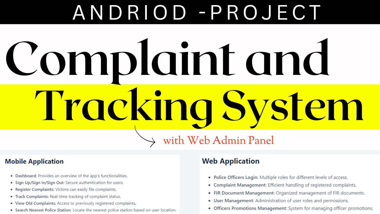 Complaint and tracking System