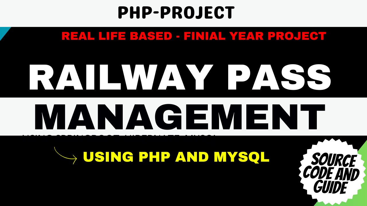 Railway Pass Management System using PHP and MySQL
