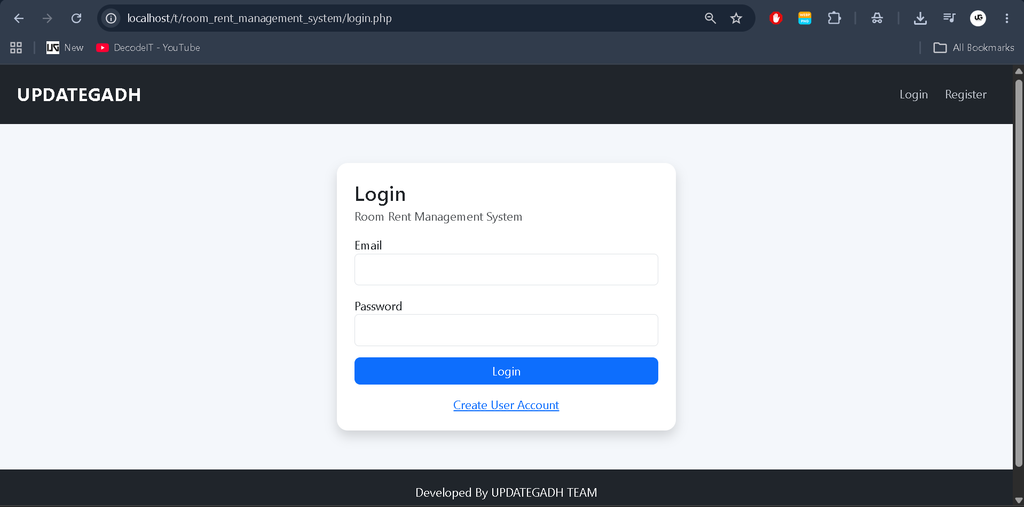 Room Rent Management System Using PHP and MySQL