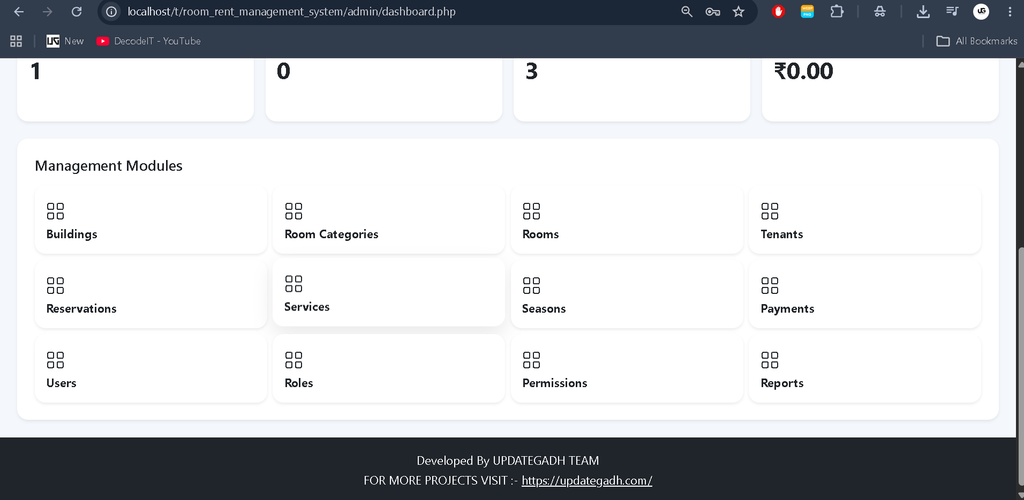 Room Rent Management System Using PHP and MySQL