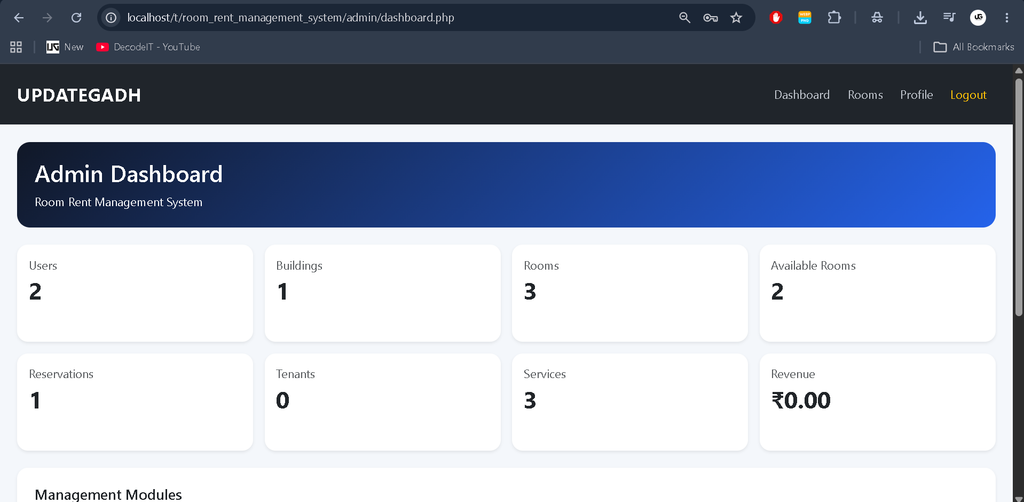Room Rent Management System Using PHP and MySQL