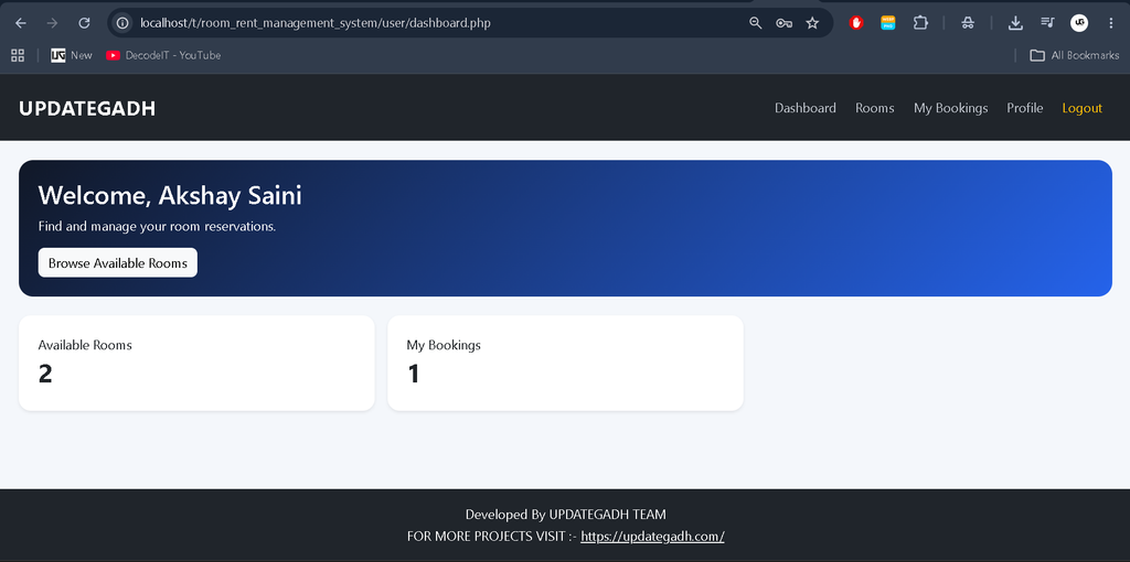 Room Rent Management System Using PHP and MySQL