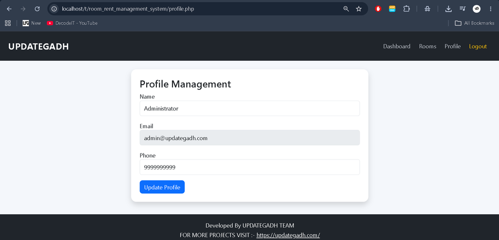 Room Rent Management System Using PHP and MySQL