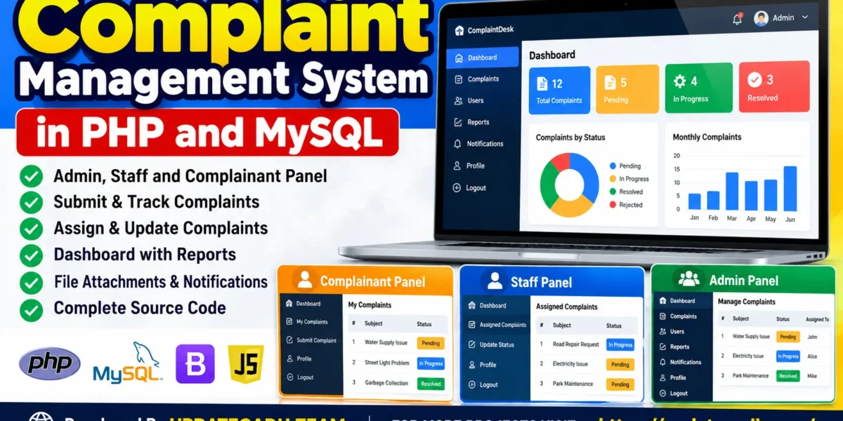 Complaint Management System in PHP and MySQL