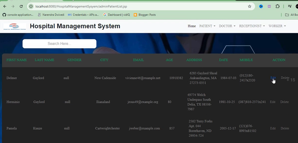 Hospital Management System Using Java, JSP, Servlets, and MySQL
