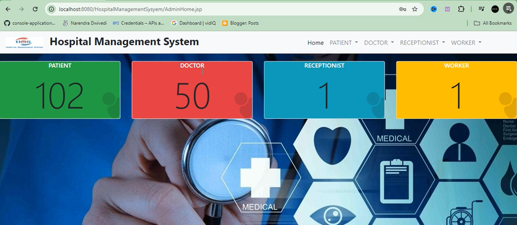 Hospital Management System Using Java, JSP, Servlets, and MySQL