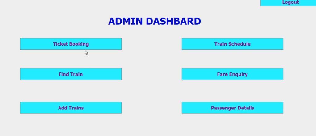 Railway Reservation System in java