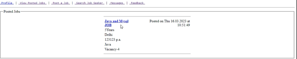 Online Job Portal Using Java and MySQL