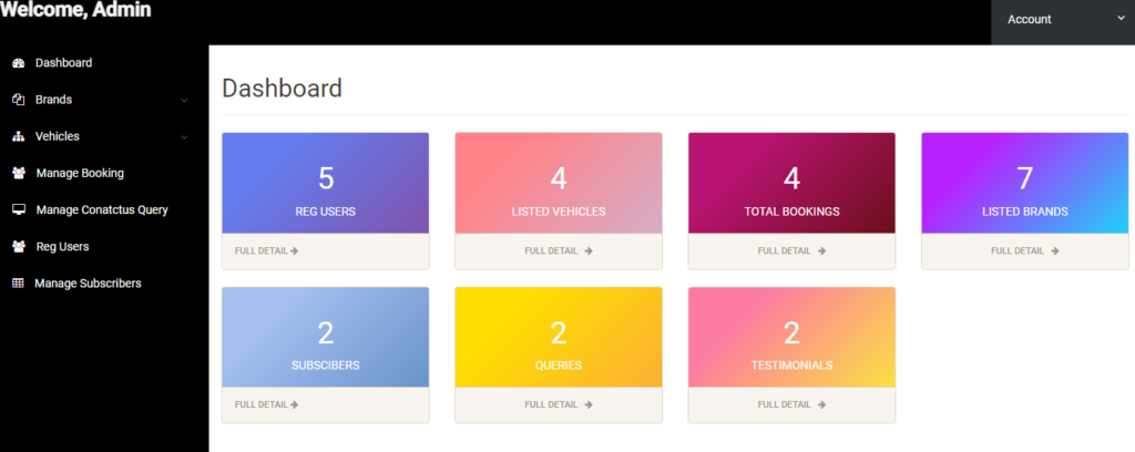 Car Rental System Using PHP and MySQL