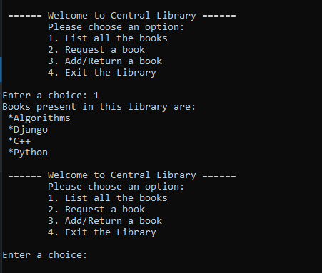 Library System using Python