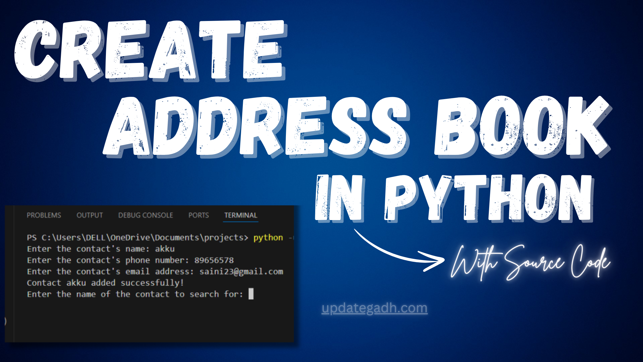 Create Address Book in Python with Source Code