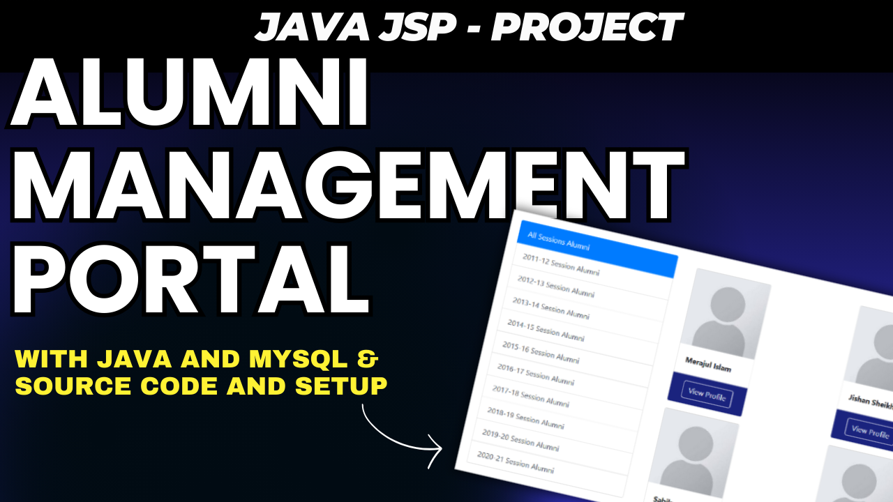 Alumni Management Portal using Java JSP and MYSQL