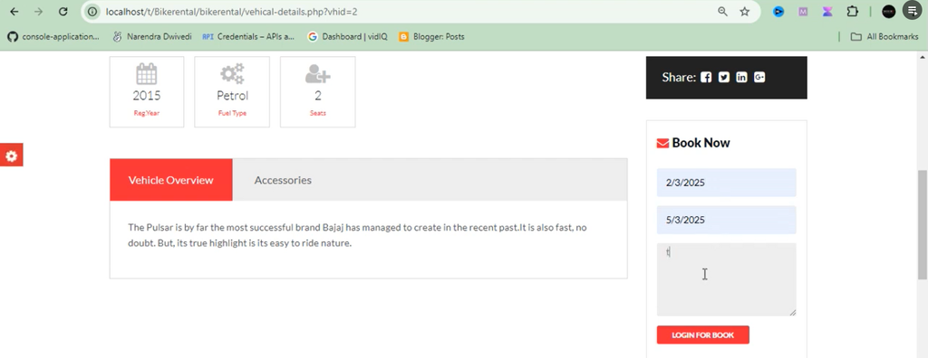 Online Bike Rental Management System Using PHP and MySQL