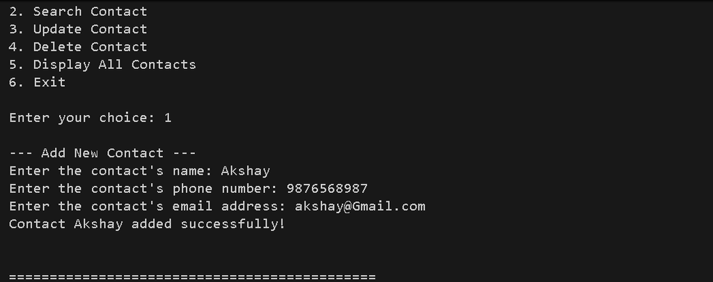 Create Address Book in Python with Source Code