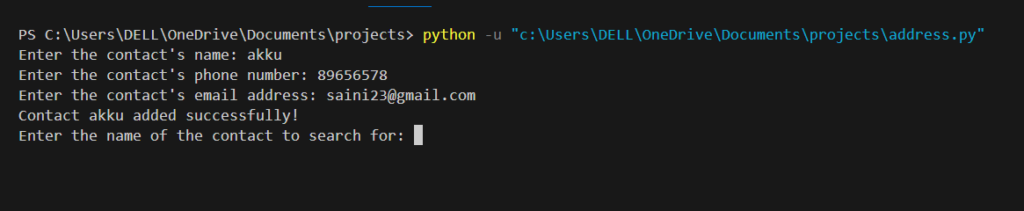 Create Address Book in Python with Source Code