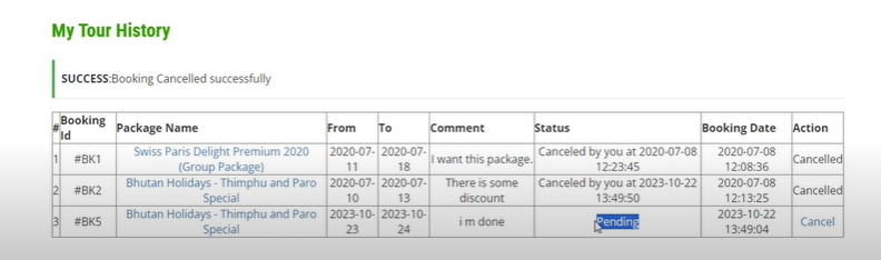 Travel Management System Using PHP and MySQL